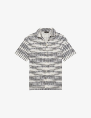 Reiss Chez Crochet Camp Shirt In Multi