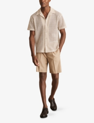 REISS: Sterling Crocheted Cotton-Blend Shirt