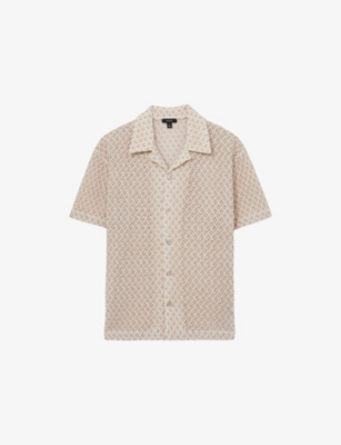 REISS: Sterling Crocheted Cotton-Blend Shirt