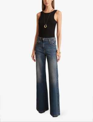 Reiss Womens  Lara Low-back Ribbed Stretch-cotton Vest