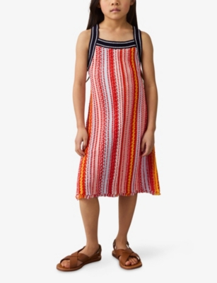 REISS: Amira Striped Knitted Dress 4-9 Years