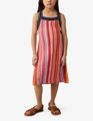 REISS: Amira Striped Knitted Dress 9-13 Years