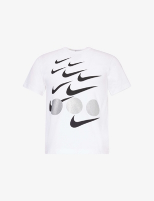 Mens Black Comme Des Garcon Black Comme Des Garçons x Nike Swoosh Logo-Print Cotton T-Shirt