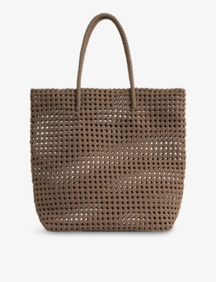 Reiss Womens Taupe Nancy Woven Tote Bag