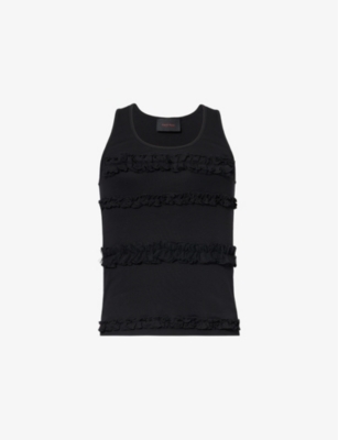 SIMONE ROCHA: Frill-Trim Scoop-Neck Cotton Tank Top