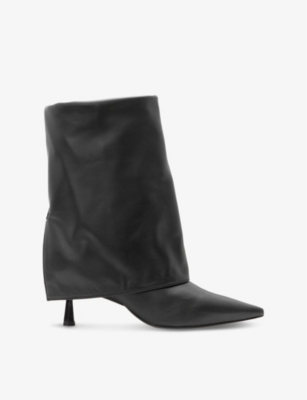 ALLSAINTS: Odyssey folded-cuff  leather heeled boots