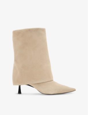 ALLSAINTS: Odyssey folding suede knee-high boots