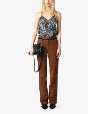 Zadig & Voltaire Christy Soft Butterfly Graphic Top In Encre