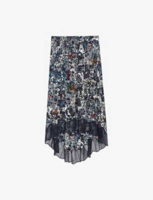 ZADIG&VOLTAIRE: Joslin Lace-Trim Woven Midi Skirt