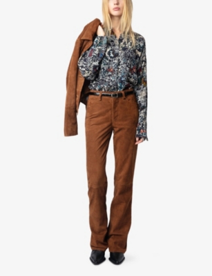 Zadig & Voltaire Womens Truett Graphic-print Regular-fit Woven Shirt Encre In Encre