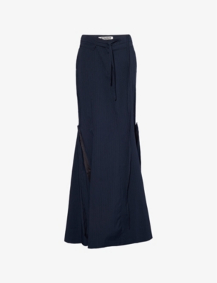 OTTOLINGER: Mermaid Pinstripe Suit Woven Maxi Skirt