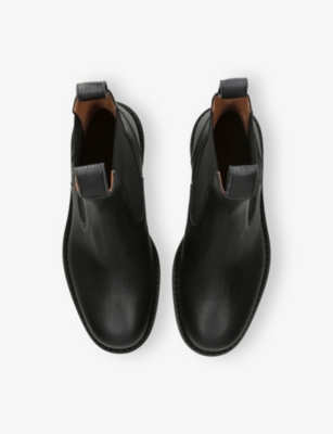 DRIES VAN NOTEN: Round-Toe Grained-Leather Chelsea Boots