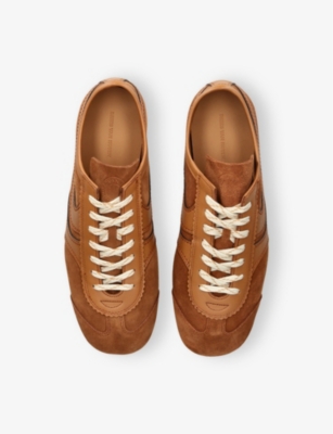 Dries Van Noten Casual Low Top Sneakers With Leather Panels In Brown