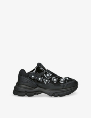 AXEL ARIGATO: Marathon Runner Flower Mesh And Leather Trainers