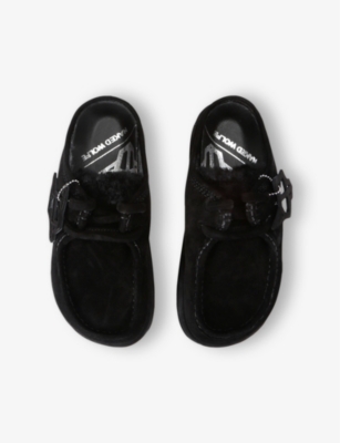 Naked Wolfe Mens Blizzard Shearling-lined Slip-on Suede Shoes Blac In Black