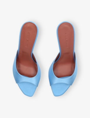 AMINA MUADDI: Alexa 95 Satin Heeled Mules