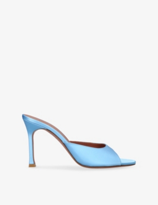 AMINA MUADDI: Alexa 95 Satin Heeled Mules