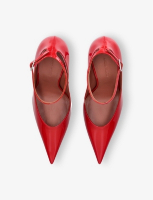 AMINA MUADDI: Anok 105 Patent-Leather Heeled Courts