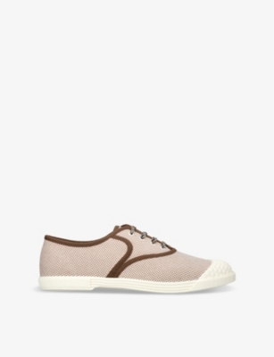 VALENTINO GARAVANI MENS BROWN/OTH BAY BY BAY RUBBER-TOECAP COTTON LOW-TOP TRAINERS