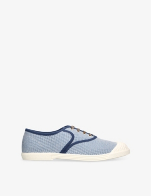 VALENTINO GARAVANI MENS BLUE OTHER BAY BY BAY CANVAS LOW-TOP TRAINERS