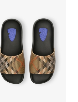 BURBERRY: Check-Pattern Woven Low-Top Trainers