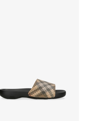 BURBERRY: Check-Pattern Woven Low-Top Trainers