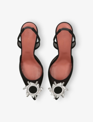 Amina Muaddi With Heel In Black