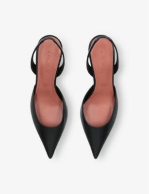 AMINA MUADDI: Sofia Sling-Back Heeled Leather Courts