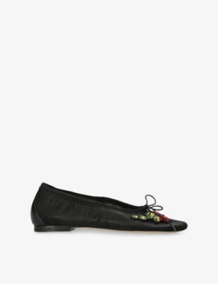 SIMONE ROCHA: Crystal-Embellished Mesh Ballet Flats