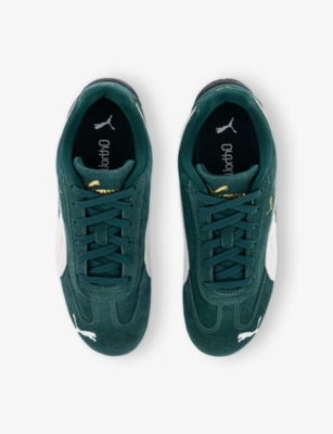 Shop Puma Womens Green White Speedcat Og Suede Low-top Trainers