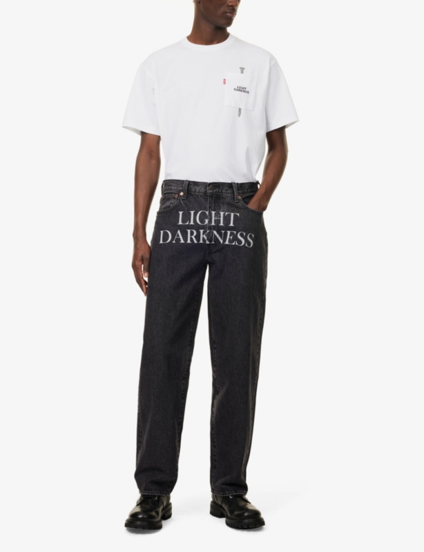 Levi's x UNDERCOVER Graphic-Print Wide-Leg Mid-Rise Jeans