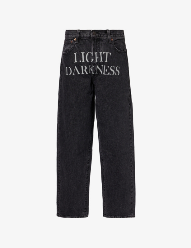 Levi's x UNDERCOVER Graphic-Print Wide-Leg Mid-Rise Jeans