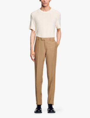 SANDRO: Regular-Fit Straight-Leg Lyocell, Linen and Cotton-Blend Trousers