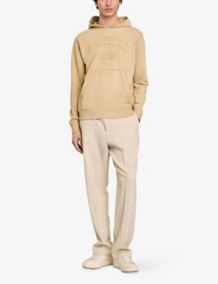 Sandro Mens Naturels Logo-patch Regular-fit Cotton Hoody Xl