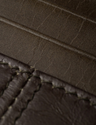 Prada Triangle-logo Leather Cardholder In Brown