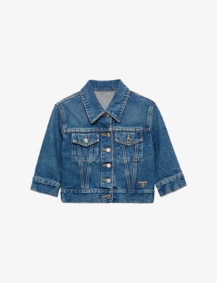 PRADA: Short-Sleeved Cropped Denim Jacket