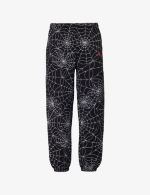 SP5DER: Brand-embroidered slip-pocket tapered-leg relaxed-fit cotton-jersey jogging bottoms