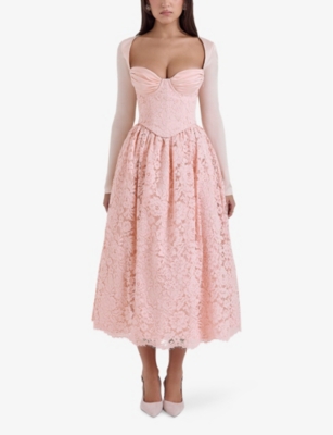 House Of Cb Womens Duchess Lace Corset And Skirt Set Ballerina Pink In Ballerina Pink