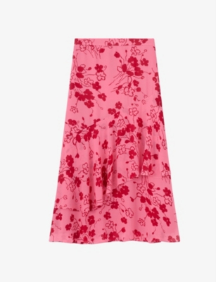 LK BENNETT: Rhoda Floral-Print Tiered Midi Skirt