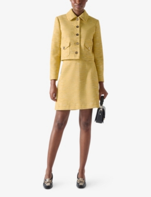 LK BENNETT: Varley Collared Metallic-Tweed Jacket