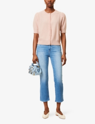 PAIGE WOMENS MESMERIZE CINDY CROPPED RAW-HEM STRAIGHT-LEG DENIM JEANS 