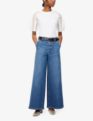 PAIGE WOMENS PAIGE CAMERON WIDE-LEG 31' DENIM JEANS 