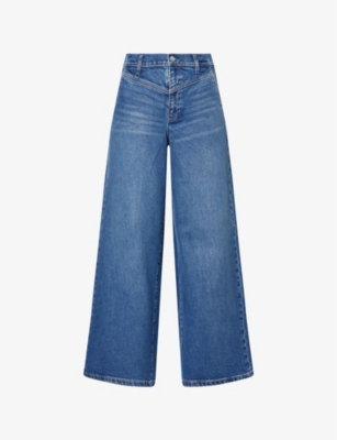 PAIGE WOMENS PAIGE CAMERON WIDE-LEG 31' DENIM JEANS 