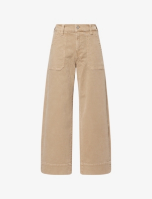 PAIGE: Cameron Ankle Patch-Pockets Stretch-Denim Trousers