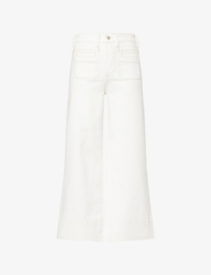 PAIGE: Anessa Patch-Pockets Stretch-Denim Jeans