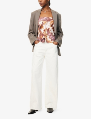 PAIGE: "Arellia 32"" Twisted-Seams Barrel-Leg Denim Jeans"