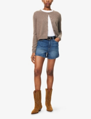 PAIGE WOMENS SWEET DREAM DANI HIGH-RISE A-LINE DENIM SHORTS 