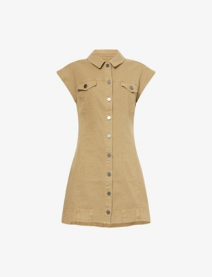 PAIGE: Dekalb Sleeveless Dyed Denim Mini Dress
