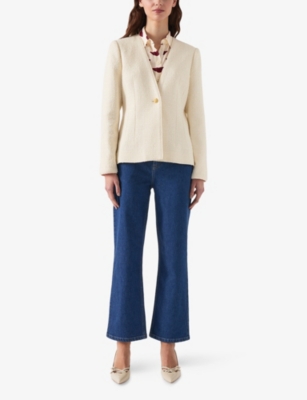 LK BENNETT: Chloe V-Neck Woven Blazer
