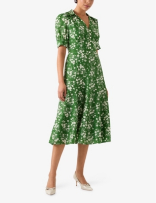 LK BENNETT: Sophie Wildflower-Print Silk-Blend Midi Dress